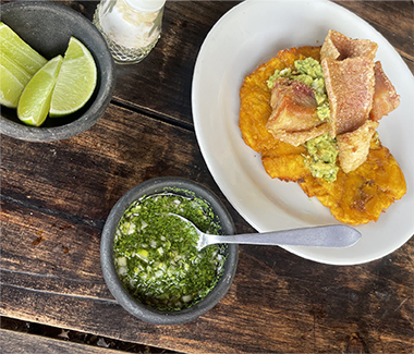 chicharron con guacamole